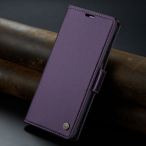 Leather Case Stands Flip Cover Holder C02S for Xiaomi Poco F5 5G Purple