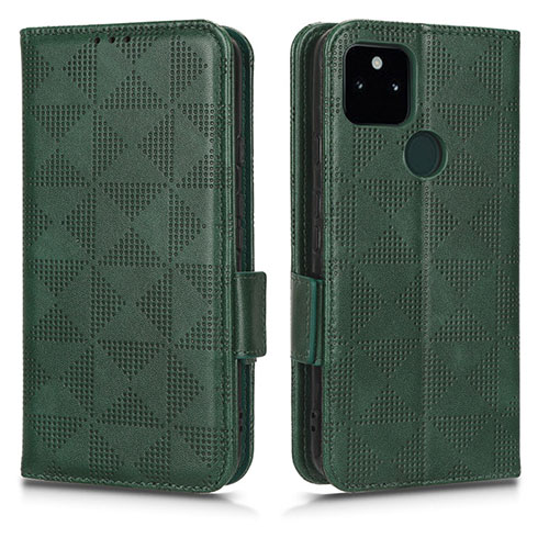 Leather Case Stands Flip Cover Holder C02X for Google Pixel 5a 5G Green