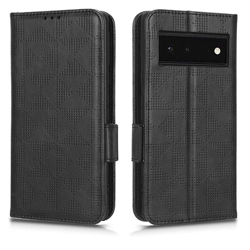 Leather Case Stands Flip Cover Holder C02X for Google Pixel 6 5G Black