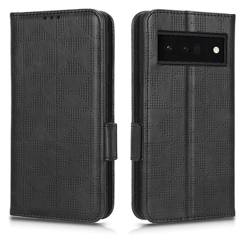 Leather Case Stands Flip Cover Holder C02X for Google Pixel 6 Pro 5G Black