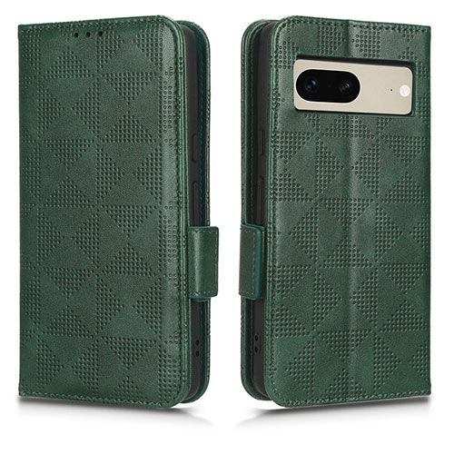 Leather Case Stands Flip Cover Holder C02X for Google Pixel 7 5G Green