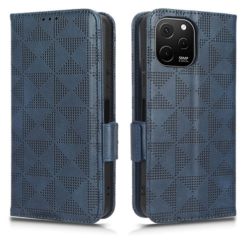 Leather Case Stands Flip Cover Holder C02X for Huawei Enjoy 50z Blue