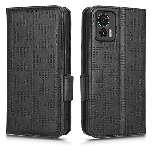 Leather Case Stands Flip Cover Holder C02X for Motorola Moto Edge 30 Lite 5G Black