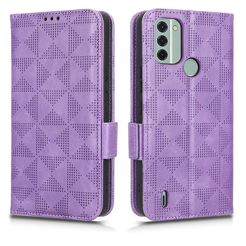 Leather Case Stands Flip Cover Holder C02X for Nokia C31 Purple