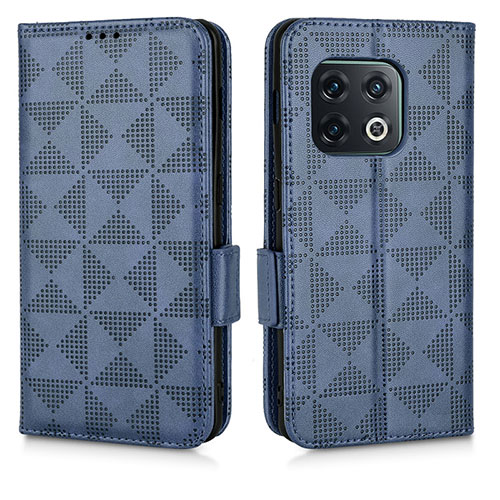 Leather Case Stands Flip Cover Holder C02X for OnePlus 10 Pro 5G Blue