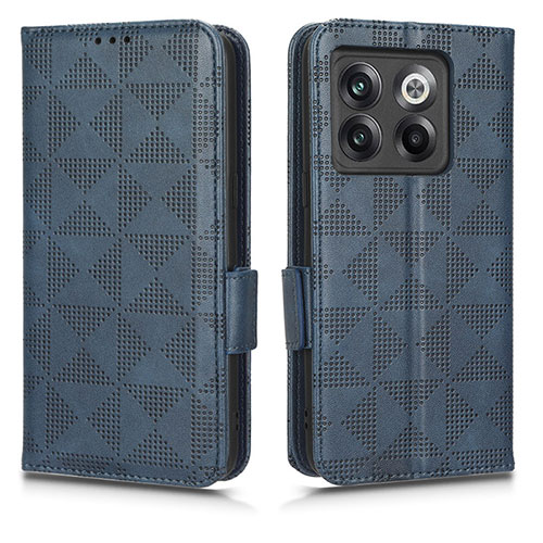 Leather Case Stands Flip Cover Holder C02X for OnePlus Ace Pro 5G Blue