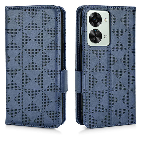 Leather Case Stands Flip Cover Holder C02X for OnePlus Nord 2T 5G Blue