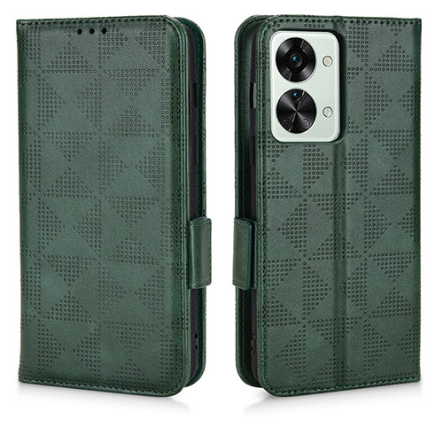 Leather Case Stands Flip Cover Holder C02X for OnePlus Nord 2T 5G Green