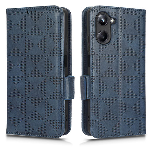 Leather Case Stands Flip Cover Holder C02X for Realme 10 4G Blue