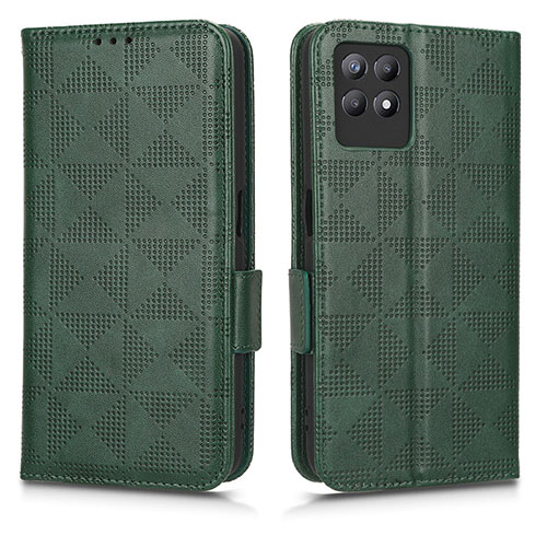 Leather Case Stands Flip Cover Holder C02X for Realme 8i Green