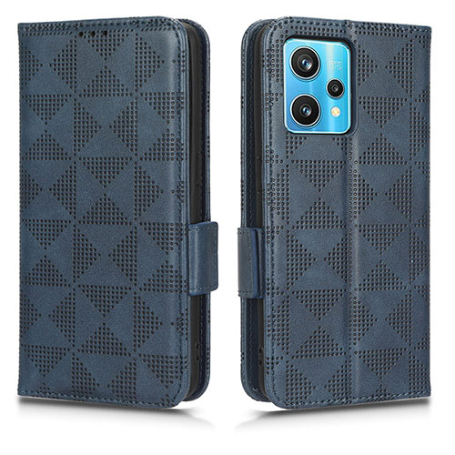 Leather Case Stands Flip Cover Holder C02X for Realme 9 4G Blue