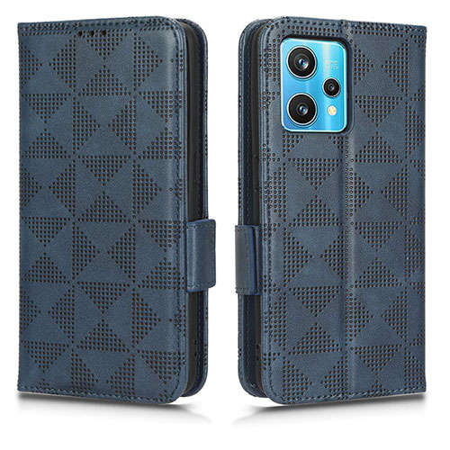 Leather Case Stands Flip Cover Holder C02X for Realme 9 Pro+ Plus 5G Blue