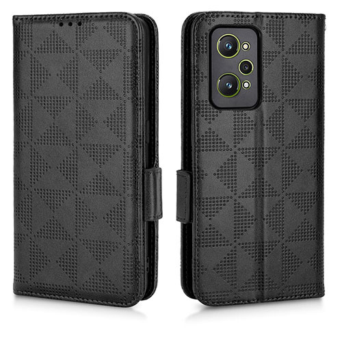 Leather Case Stands Flip Cover Holder C02X for Realme GT Neo 3T 5G Black