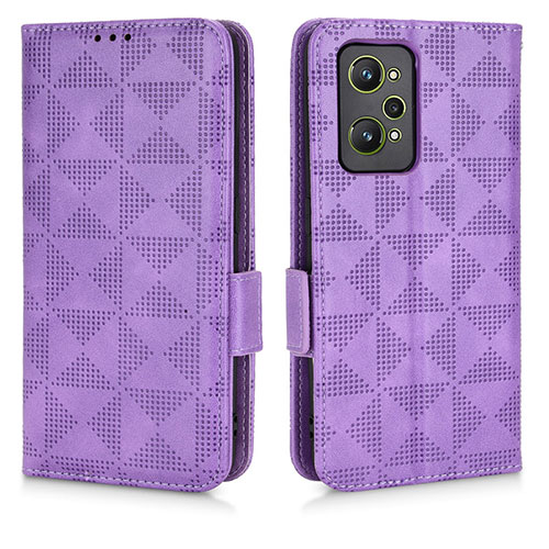 Leather Case Stands Flip Cover Holder C02X for Realme GT2 5G Purple