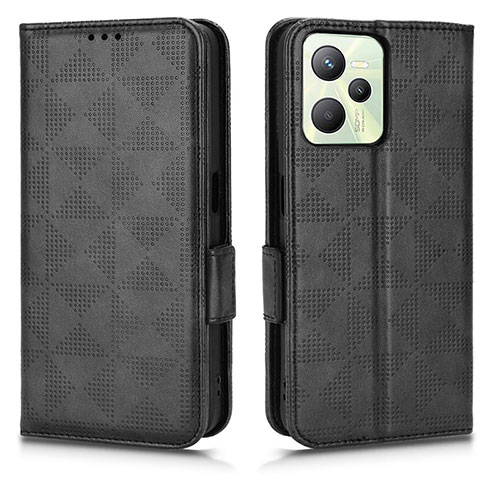 Leather Case Stands Flip Cover Holder C02X for Realme Narzo 50A Prime Black