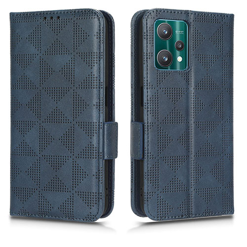 Leather Case Stands Flip Cover Holder C02X for Realme Q5 5G Blue