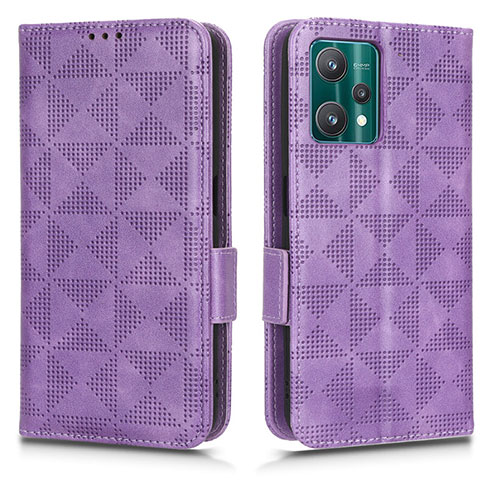 Leather Case Stands Flip Cover Holder C02X for Realme Q5 5G Purple