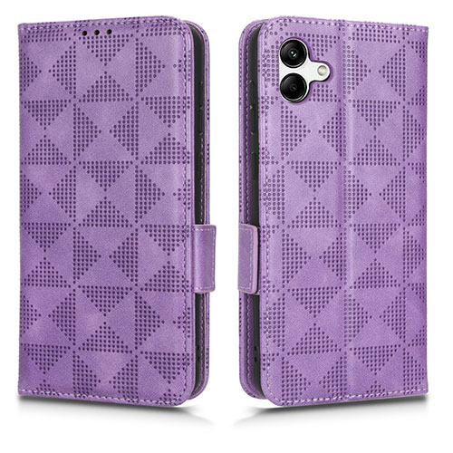 Leather Case Stands Flip Cover Holder C02X for Samsung Galaxy A04E Purple