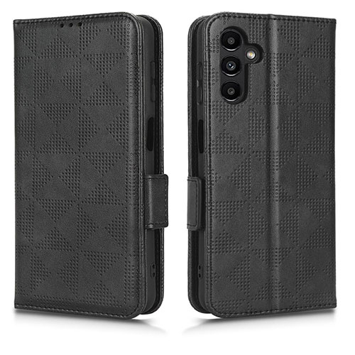 Leather Case Stands Flip Cover Holder C02X for Samsung Galaxy A04s Black