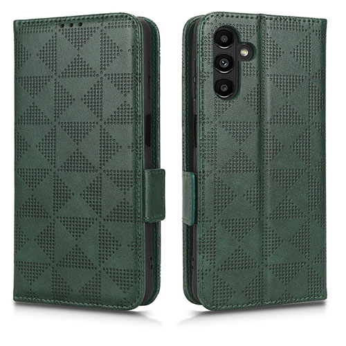 Leather Case Stands Flip Cover Holder C02X for Samsung Galaxy A04s Green