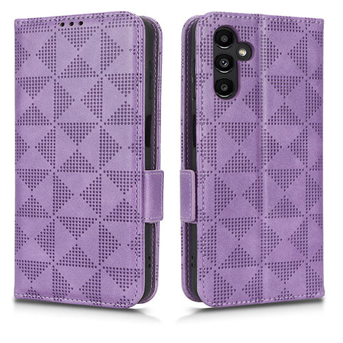 Leather Case Stands Flip Cover Holder C02X for Samsung Galaxy A04s Purple