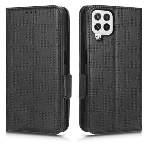 Leather Case Stands Flip Cover Holder C02X for Samsung Galaxy A12 5G Black