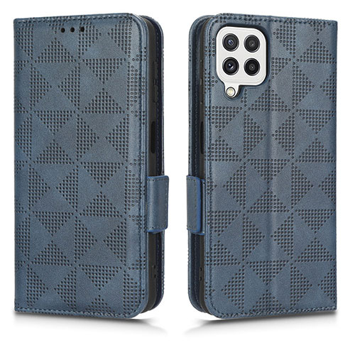 Leather Case Stands Flip Cover Holder C02X for Samsung Galaxy A12 5G Blue