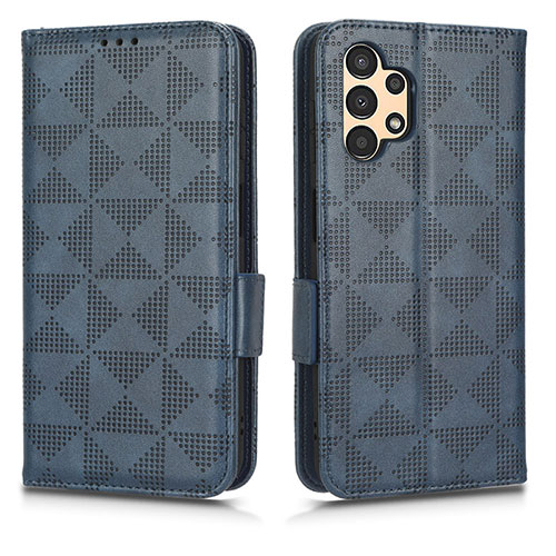 Leather Case Stands Flip Cover Holder C02X for Samsung Galaxy A13 4G Blue