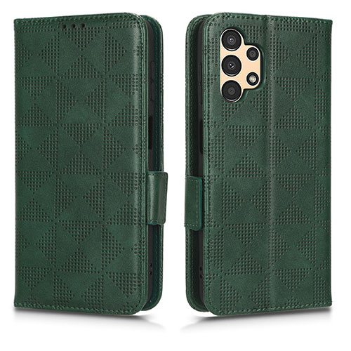 Leather Case Stands Flip Cover Holder C02X for Samsung Galaxy A13 4G Green