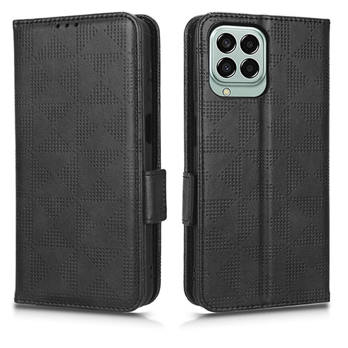 Leather Case Stands Flip Cover Holder C02X for Samsung Galaxy M33 5G Black