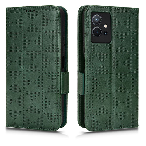 Leather Case Stands Flip Cover Holder C02X for Vivo Y75 5G Green