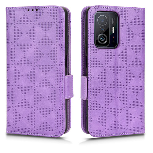 Leather Case Stands Flip Cover Holder C02X for Xiaomi Mi 11T Pro 5G Purple