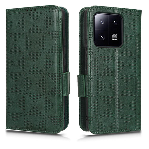 Leather Case Stands Flip Cover Holder C02X for Xiaomi Mi 13 Pro 5G Green