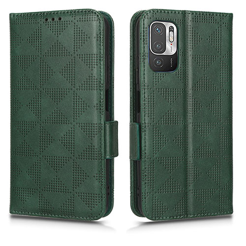 Leather Case Stands Flip Cover Holder C02X for Xiaomi POCO M3 Pro 5G Green