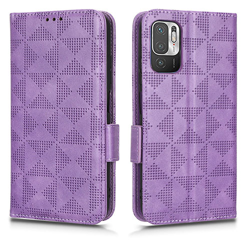 Leather Case Stands Flip Cover Holder C02X for Xiaomi POCO M3 Pro 5G Purple