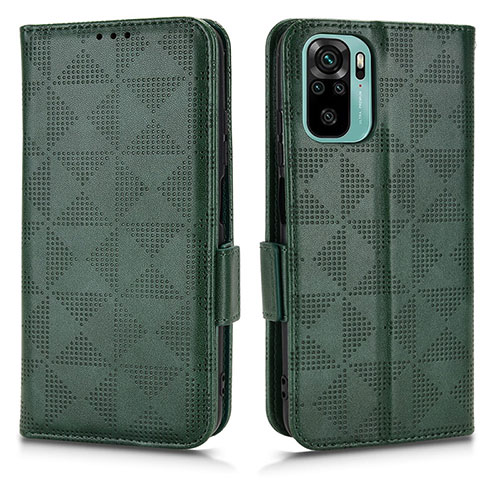 Leather Case Stands Flip Cover Holder C02X for Xiaomi Poco M5S Green