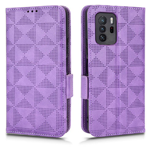 Leather Case Stands Flip Cover Holder C02X for Xiaomi Poco X3 GT 5G Purple