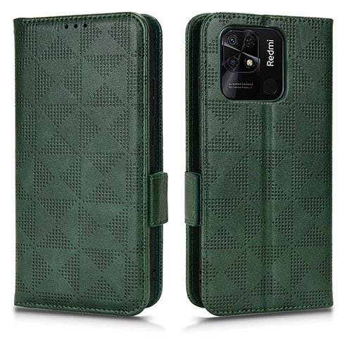 Leather Case Stands Flip Cover Holder C02X for Xiaomi Redmi 10 Power Green