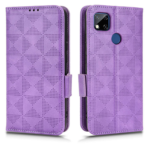 Leather Case Stands Flip Cover Holder C02X for Xiaomi Redmi 9 Activ Purple