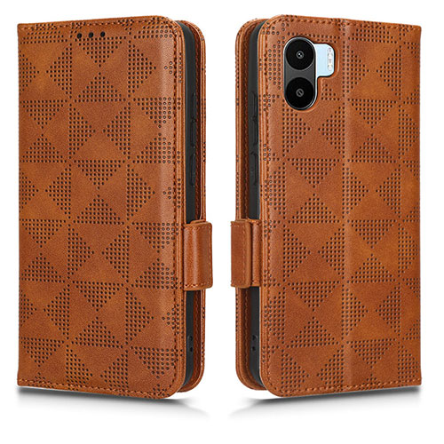 Leather Case Stands Flip Cover Holder C02X for Xiaomi Redmi A2 Plus Brown