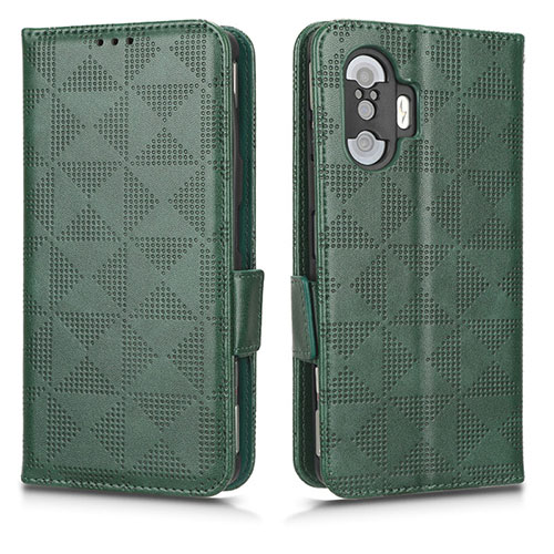 Leather Case Stands Flip Cover Holder C02X for Xiaomi Redmi K40 Gaming 5G Green