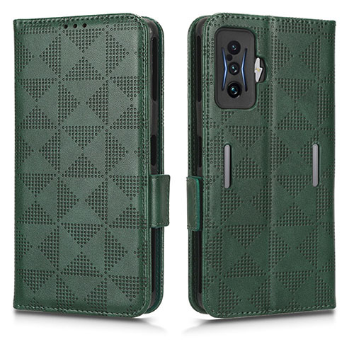 Leather Case Stands Flip Cover Holder C02X for Xiaomi Redmi K50 Gaming 5G Green