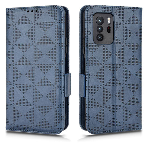 Leather Case Stands Flip Cover Holder C02X for Xiaomi Redmi Note 10 Pro 5G Blue