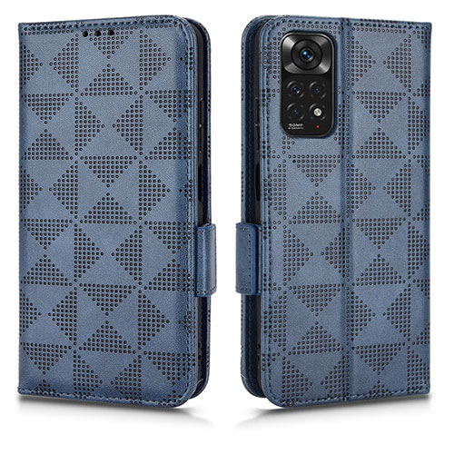 Leather Case Stands Flip Cover Holder C02X for Xiaomi Redmi Note 11 4G (2022) Blue