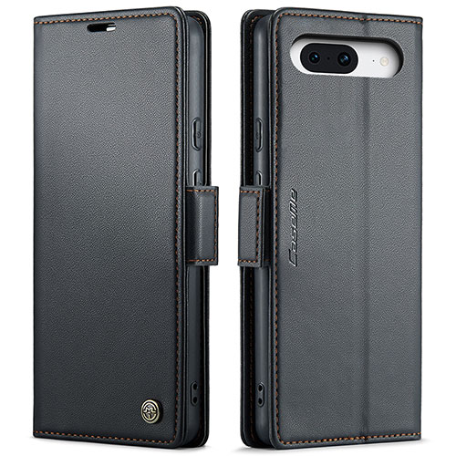 Leather Case Stands Flip Cover Holder C03S for Google Pixel 8a 5G Black