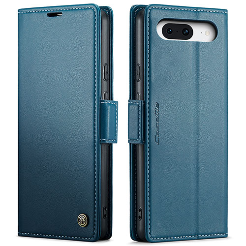 Leather Case Stands Flip Cover Holder C03S for Google Pixel 8a 5G Blue