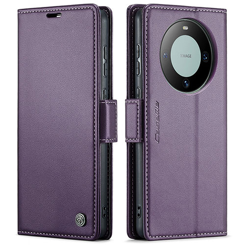 Leather Case Stands Flip Cover Holder C03S for Huawei Mate 60 Pro Purple