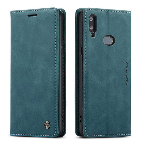 Leather Case Stands Flip Cover Holder C03S for Samsung Galaxy A10s Blue