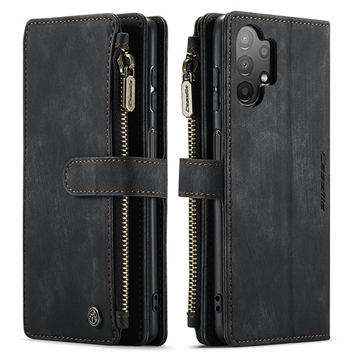 Leather Case Stands Flip Cover Holder C03S for Samsung Galaxy A13 4G Black