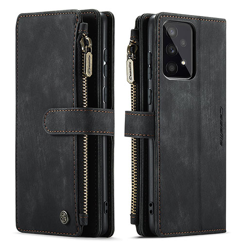 Leather Case Stands Flip Cover Holder C03S for Samsung Galaxy A33 5G Black